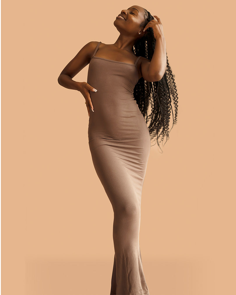 Simply Brown Ribbed Bodycon Midi Lounge Dress Forever Yan Simply Brown Ribbed Bodycon Midi Lounge Dress Forever Yan